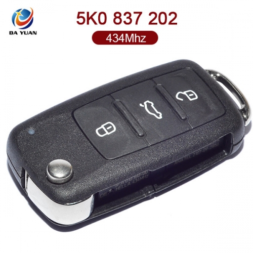 AK001065 for VW Flip Key 3 Button 434MHz ID48 5K0 837 202