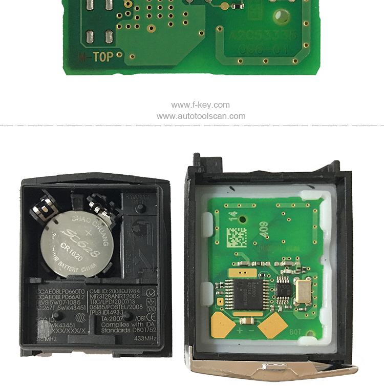 AK026002 Mazda Remote Key 2 Button 433MHz Siemens system 5WK49534F