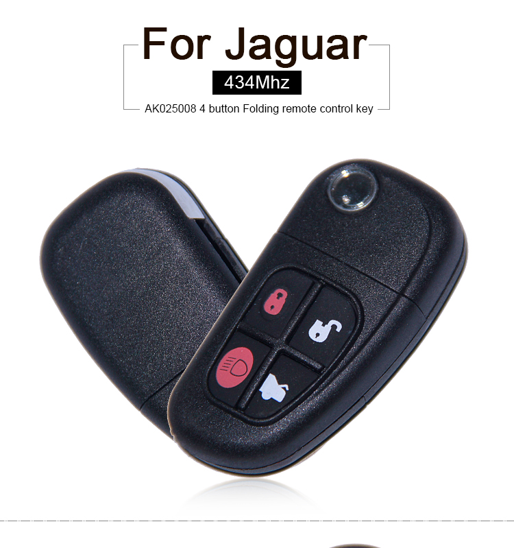 AK025008 4 button Folding remote control key 434MHZ For Jaguar 4D60