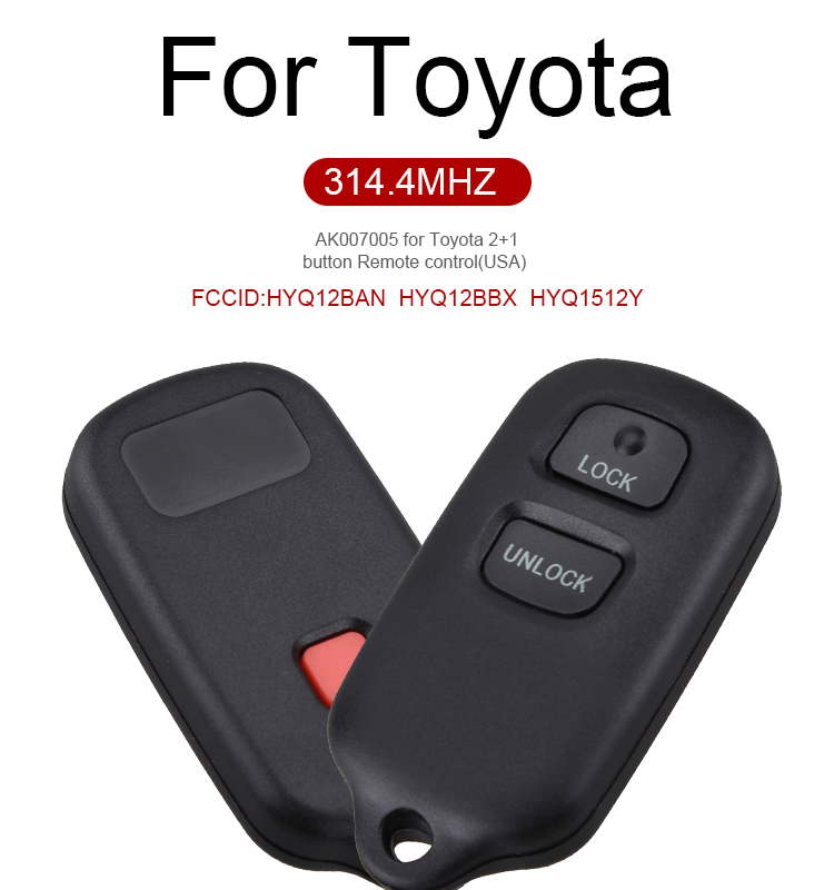 AK007005 Toyota 2+1 button Remote control(USA) 314.4MHZ HYQ12BBX