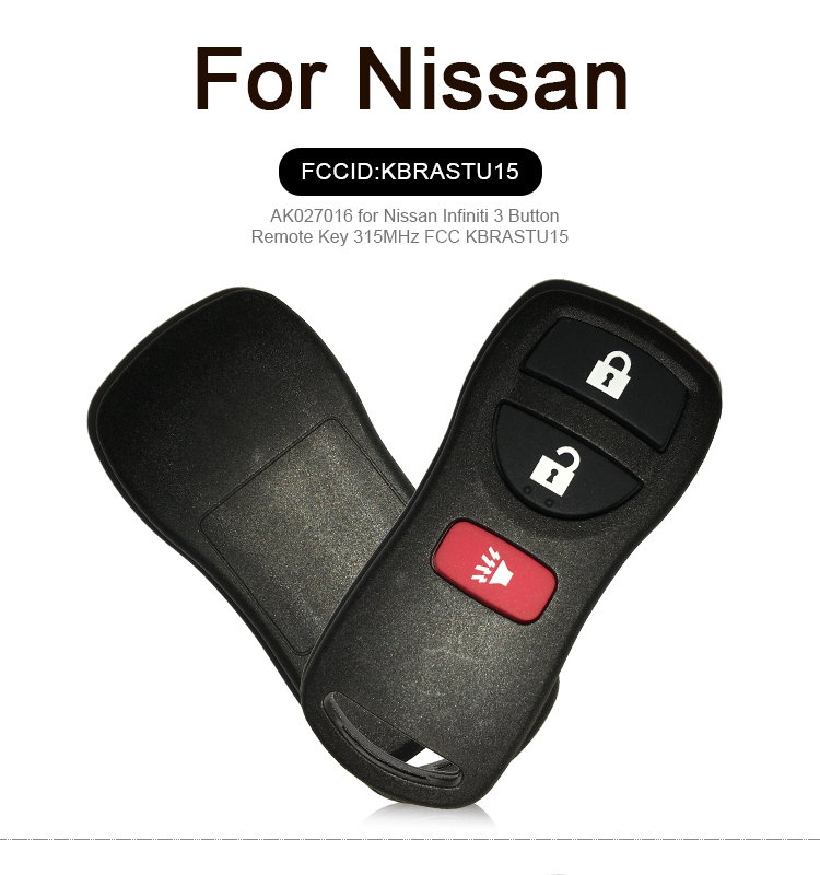 AK027016 Nissan Infiniti 3 Button Remote Key 315MHz FCC KBRASTU15