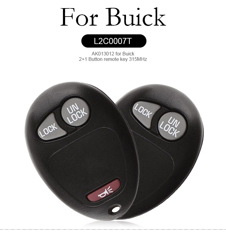 AK013012 Buick 2+1 Button remote key 315MHz FCC ID L2C0007T