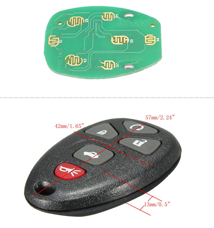 AK014027 Chevrolet 5 button Remote Set (315MHz FCC IDOUC60270)