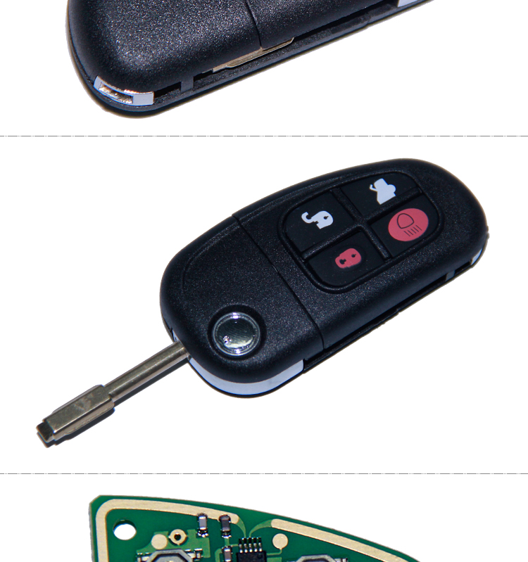 AK025008 4 button Folding remote control key 434MHZ For Jaguar 4D60