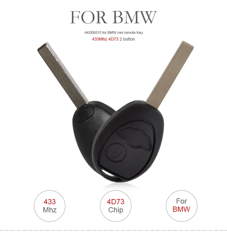 BMW Mini Remote Key 2 button 433MHz 4d73 BMW Mini Remote Key 2 button 433MHz 4d73