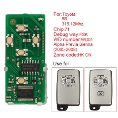 AK007073  for Toyota smart card board 4 buttons 315.12MHZ number 271451-6221-HK-CN