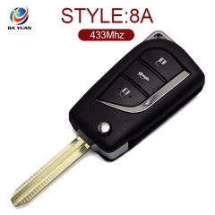 AK007094 for Toyota Carola Flip Remote Key 3Button 433MHz 8A Chip