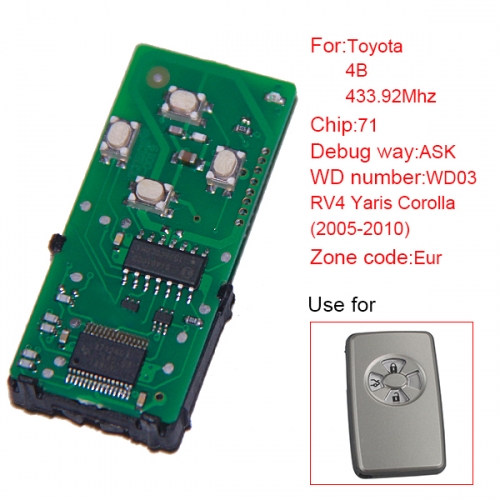 AK007071  for  Toyota smart card board 4 buttons 433.92MHZ number 271451-0111-Eur