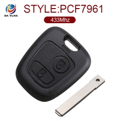 AK009008 for Peugeot 307 Remote Key 2 Button 433MHz ID46 PCF7961 Without Groove