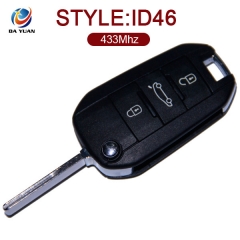 AK009001 for Peugeot 508 Flip Remote Key 3 Button 433MHz PCF7941