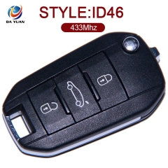 AK009001 for Peugeot 508 Flip Remote Key 3 Button 433MHz PCF7941