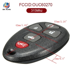 AK014027 for Chevrolet Remote Key 5 Button 315MHz OUC60270
