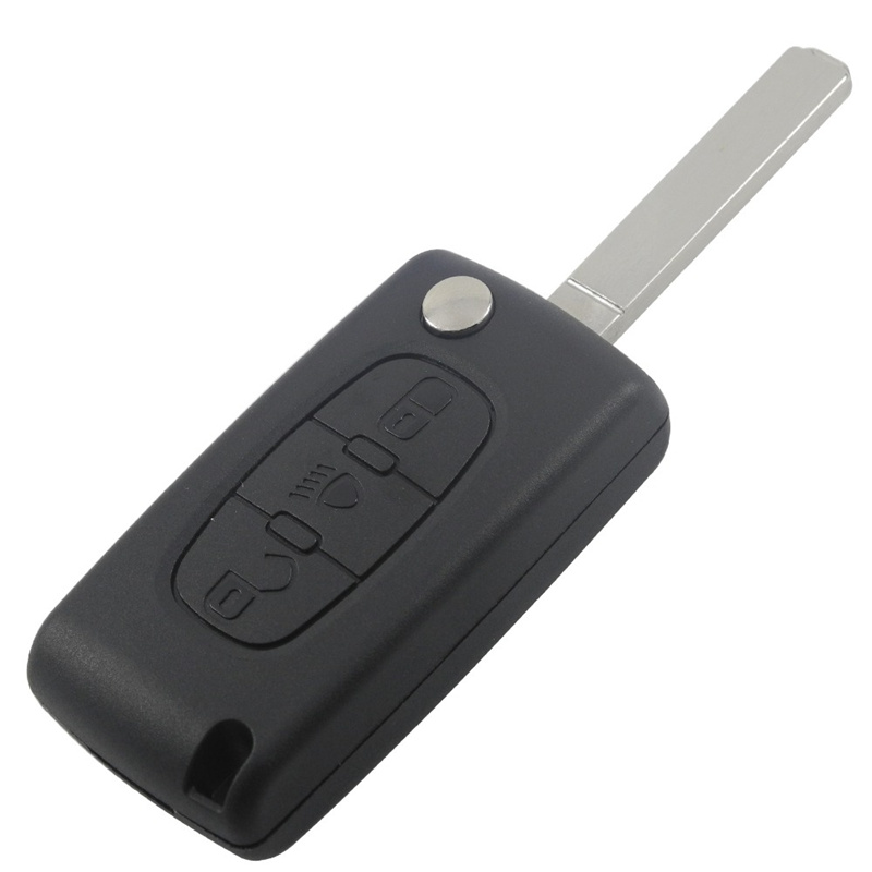 AS009006 0523 Peugeot and Citroen flip remote key shell 3 button (Light button) VA2