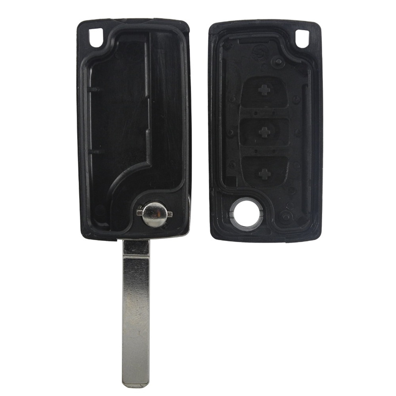 AS009006 0523 Peugeot and Citroen flip remote key shell 3 button (Light button) VA2