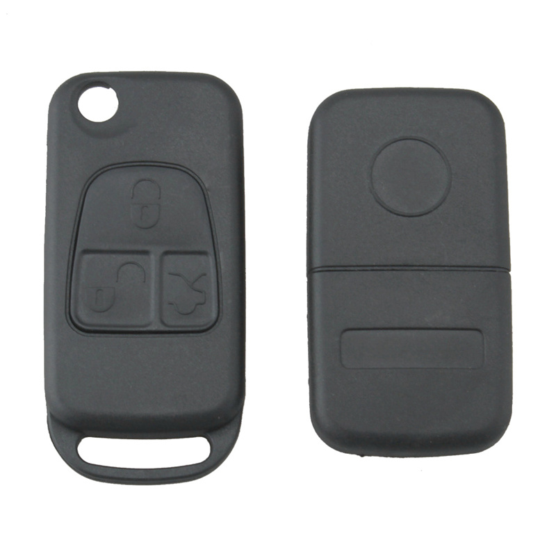 AS002003 Flip Remote Key Shell With HU64 Blade fit for MERCEDES For BENZ 3 Button Switchblade Fob ML SL S C With Logo