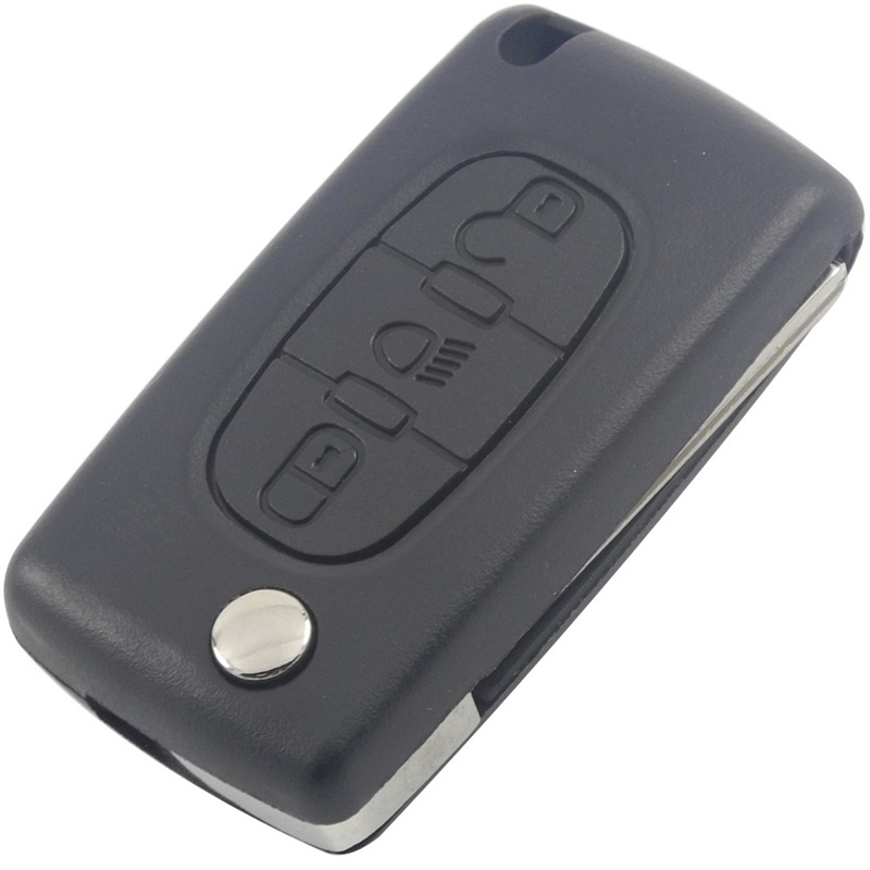 AS009015 0536 Peugeot Flip Remote Key Shell 3 button light HU83