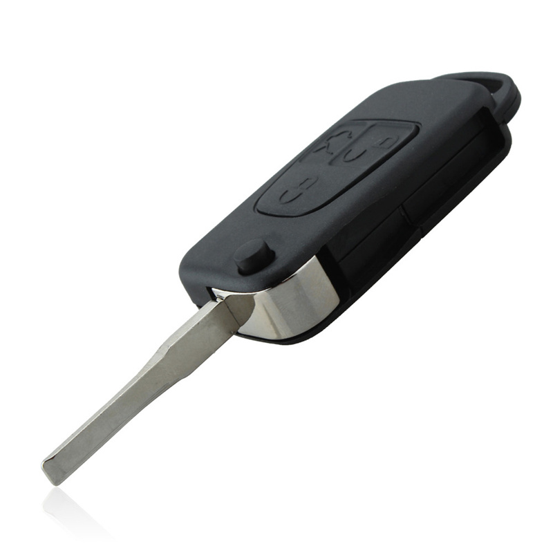 AS002003 Flip Remote Key Shell With HU64 Blade fit for MERCEDES For BENZ 3 Button Switchblade Fob ML SL S C With Logo