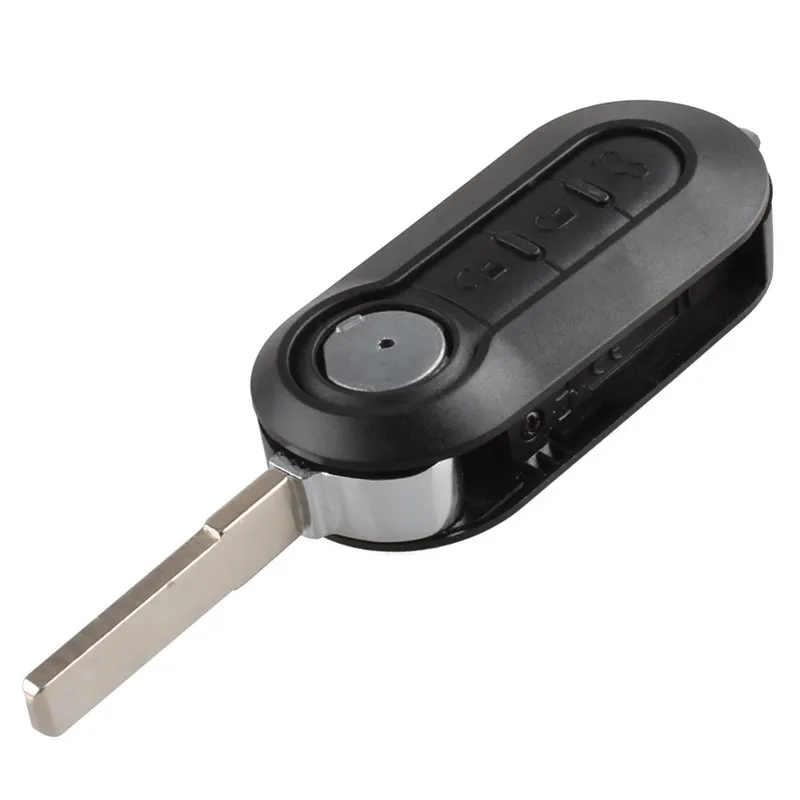 AS017013 NEW Replacement Shell Folding Flip Key Case 3 Button for Fiat 500 With Black