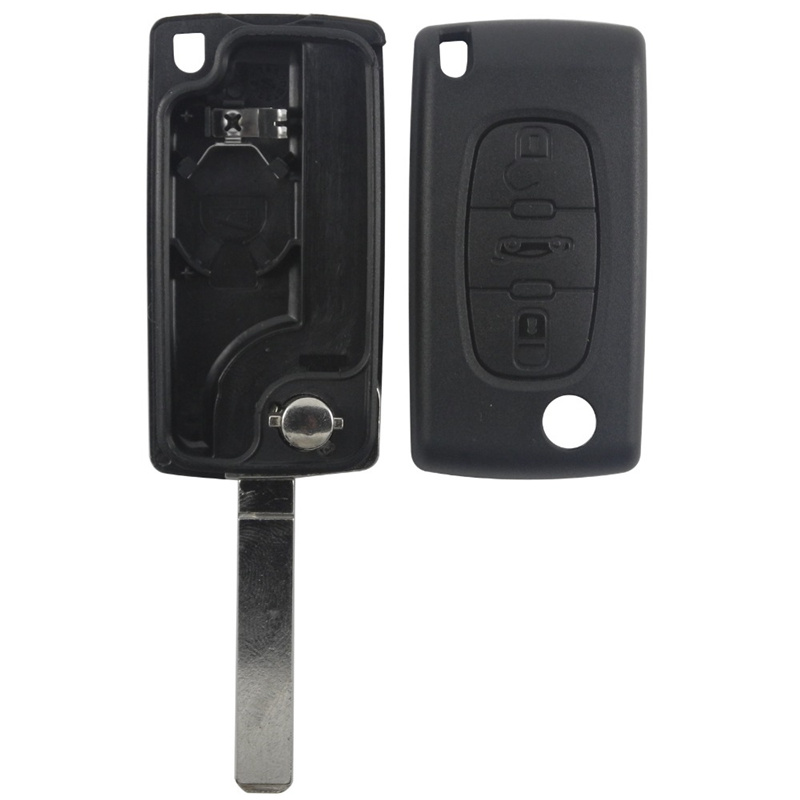 AS009029 0536 Peugeot 307 flip remote key shell 3 button  VA2
