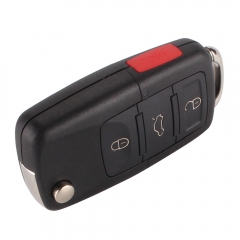AS001005 3+1 Button  Red Panic Button Replacement Flip Folding Car Key Shell For VW Golf 4