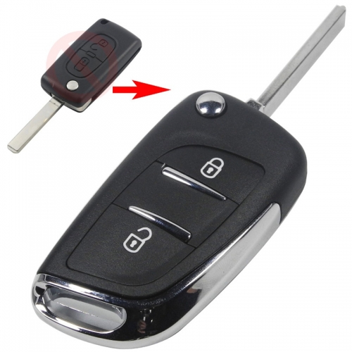 AS009034  for PEUGEOT 406 407 408 307 107 207 Partner CE0536 Modified car key cover 2 button VA2