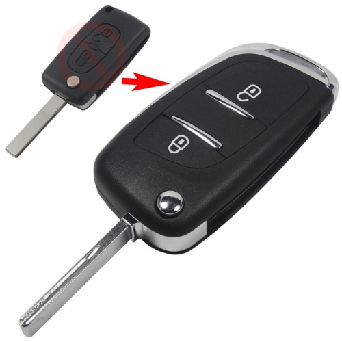 AS009036  for PEUGEOT 406 407 408 307 107 207 Partner CE0536 Modified car key cover 2 button HU83