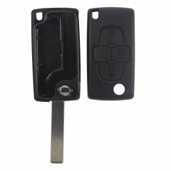 AS009003 0523 for Peugeot flip remote key shell 4 button for 1007 and Citroen (HU83,VA2)