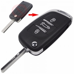 AS009037 for PEUGEOT 406 407 408 307 107 207 Partner CE0536 Modified car key cover 3 button HU83