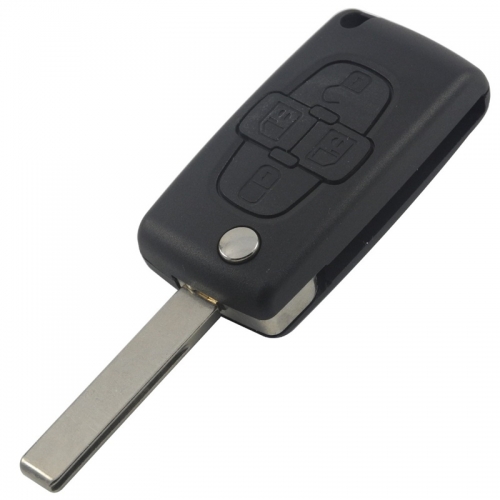 AS009003 0523 for Peugeot flip remote key shell 4 button for 1007 and Citroen (HU83,VA2)