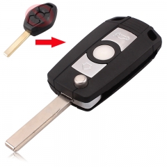 AS006005 for BMW Modified Flip Remote Key Shell 3 Buttons Empty Case With HU92 Folding Blade