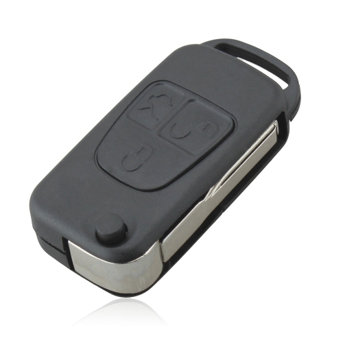 AS002003 Flip Remote Key Shell With HU64 Blade fit for MERCEDES For BENZ 3 Button Switchblade Fob ML SL S C With Logo