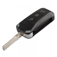AS005005 Replacement Shell Remote Flip Folding Car Key Case Fob 3 Buttons For Porsche Cayenne Uncut