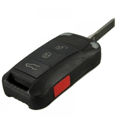 AS005008 3+1 Button + Panic Remote Key Fob Case Shell With Blade For Porsche Cayenne 03-11