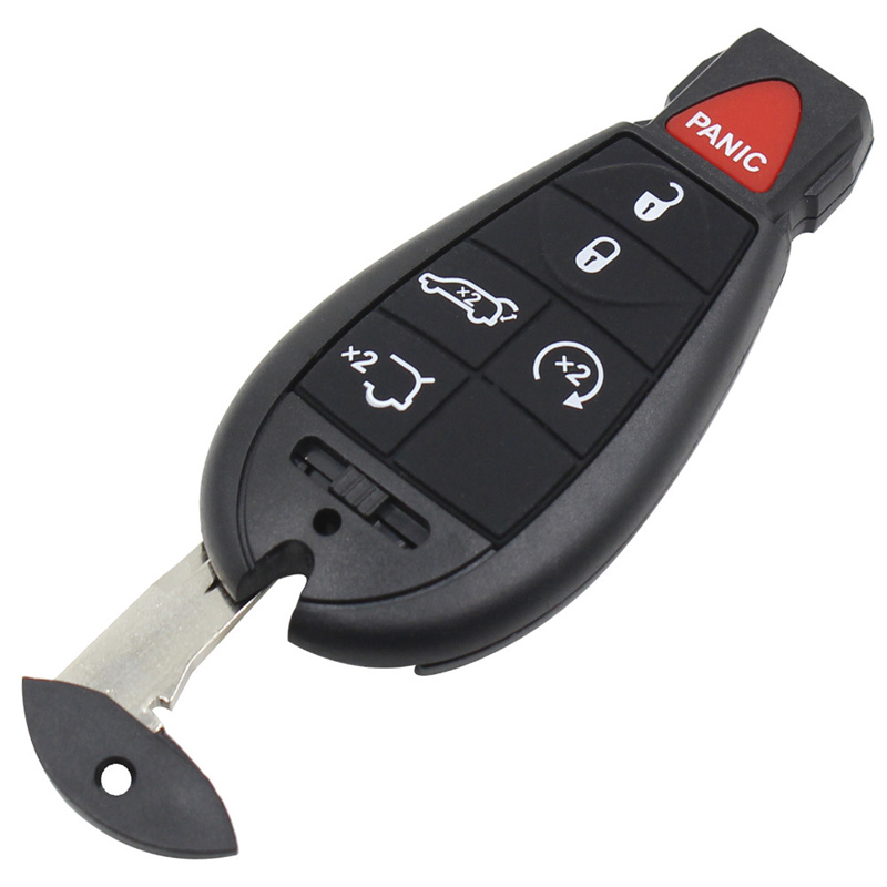 AS015034 New 5+1panic 6 Buttons Blank Uncut Remote Case Smart Key Shell For Dodge Chrysler Jeep