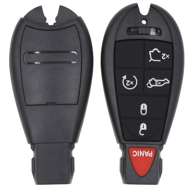 AS015034 New 5+1panic 6 Buttons Blank Uncut Remote Case Smart Key Shell For Dodge Chrysler Jeep