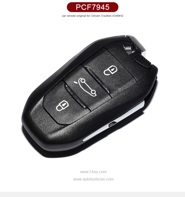 AK016011 Original 3 Buttons Smart Remote Key For Citroen C4L With ID46 Chip 434Mhz Car Alarm Keyless Entry Fob