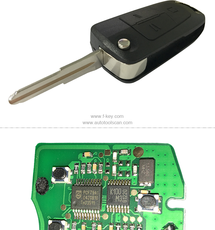 AK028018 FOR Opel Andra 3 Button Flip Remote Key 433MHZ