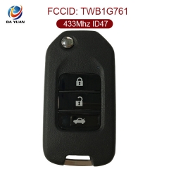 AK003076 Original For Honda Accord 3 button Remote Control Folding With G Type TWB1G761  433Mhz ID47