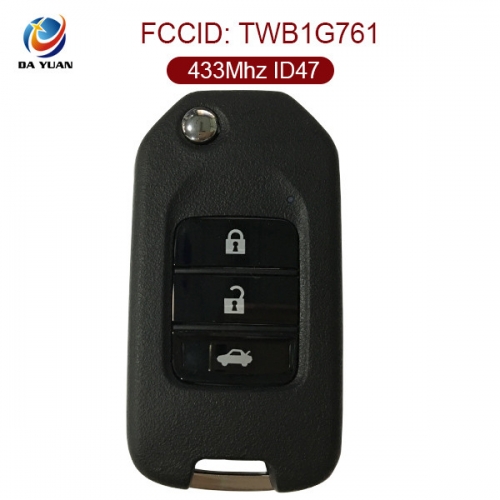 AK003076 Original For Honda Accord 3 button Remote Control Folding With G Type TWB1G761  433Mhz ID47