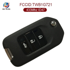 AK003075 For Honda Accord 3 button  Remote Control Folding With A Type TWB1G721 433Mhz  ID47