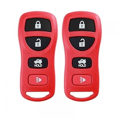 AS027026 Red New Replacement Red Keyless Remote Key Fob Case Shell For Nissan 4 Buttons