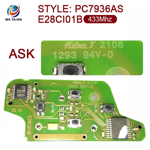 AK016029 FOR Citroen 0523 4 Button 433mhz ID46 PC7936AS  E28CI01B