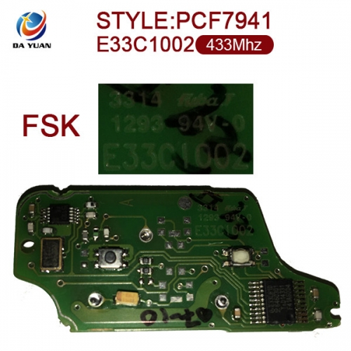 AK016024 FOR Citroen 0523 2 Button 433mhz ID46 PCF7941  E33C1002 FSK