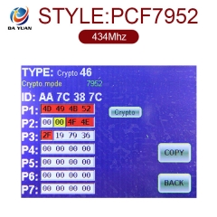 AK011018 for Mitsubishi outlander 3 Button smart card 434MHZ (PCF7952) ID46  G8D-644M-KEY-E