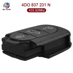 AK008001 for Audi A6 Remote Car Key Control 3 Button 433.92MHz 4D0 837 231 N For Europe South America