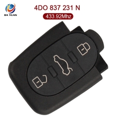 AK008001 for Audi A6 Remote Car Key Control 3 Button 433.92MHz 4D0 837 231 N For Europe South America