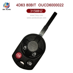 AK018060 for Ford Remote Key 4 Button 315MHz 4D63 80bit OUCD6000022