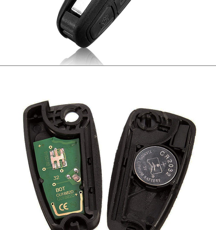 AK018034 3 Buttons Keyless Entry Fob with HU101 Blade Flip Folding Remote Key 433MHz 4D63 chip for FORD Focus  Fiesta