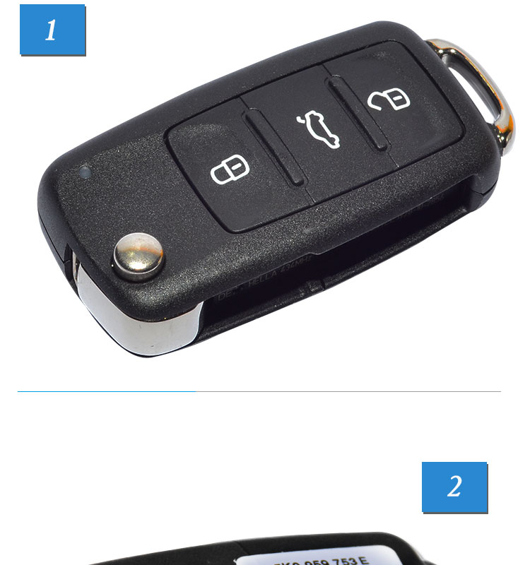 AK001035 New VW Remote Flip Key 3 Button 5K0 837 202 E 434MHz ID48