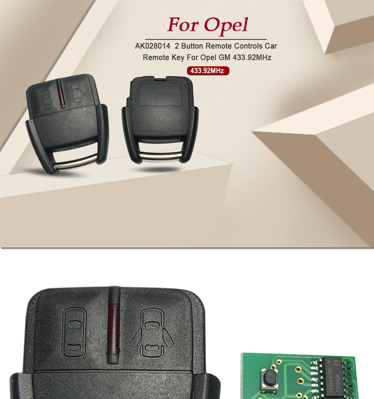 AK028014  2 Button Remote Controls Car Remote Key For Opel GM 433.92MHz